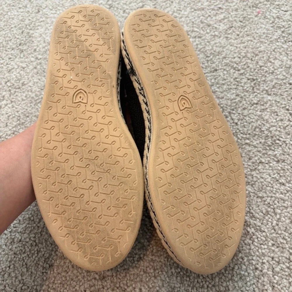 Rothys Espadrille Flats Womens 6 EU 36 Black Knit Slip On Office Comfortable